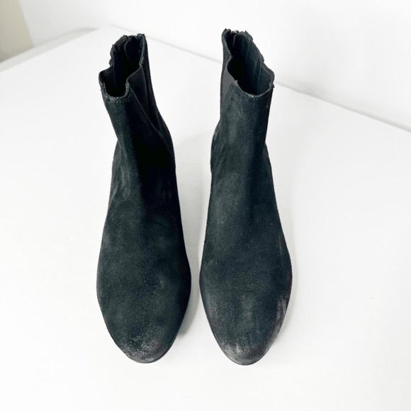 Rebels Ryan Suede Ankle Bootie black leather heeled western womens size us 8.5 - Picture 2 of 6